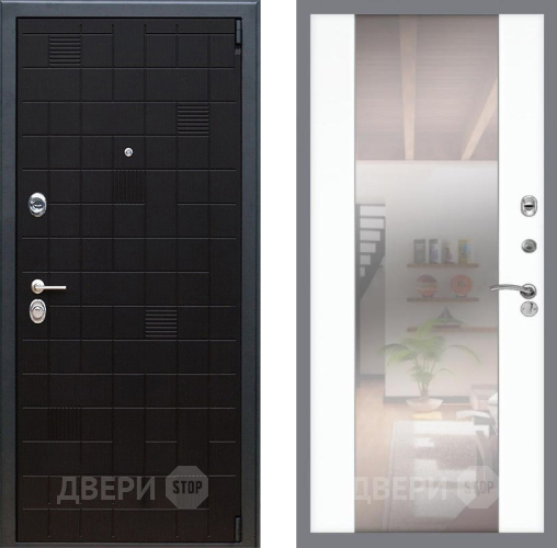 Входная металлическая Дверь Рекс (REX) 12 СБ-16 Зеркало Силк Сноу в Красноармейске