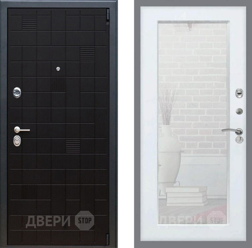 Входная металлическая Дверь Рекс (REX) 12 Зеркало Пастораль Силк Сноу в Красноармейске