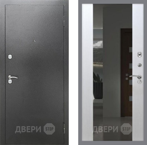 Входная металлическая Дверь Рекс (REX) Сити СБ-16 Зеркало Белый ясень в Красноармейске