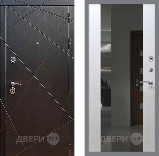 Входная металлическая Дверь Рекс (REX) 13 Венге СБ-16 Зеркало Белый ясень в Красноармейске