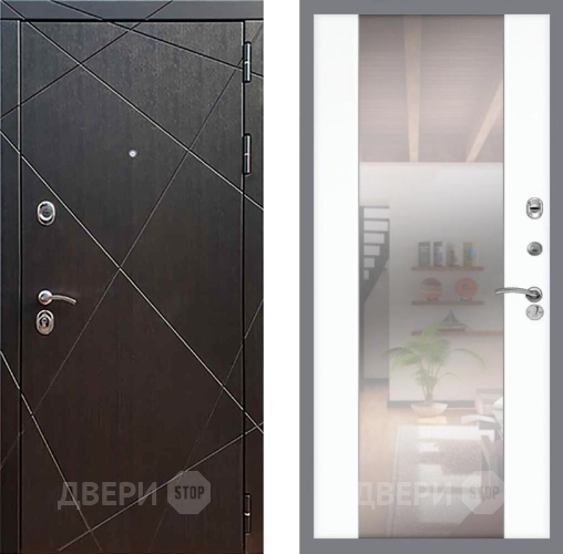Входная металлическая Дверь Рекс (REX) 13 Венге СБ-16 Зеркало Силк Сноу в Красноармейске
