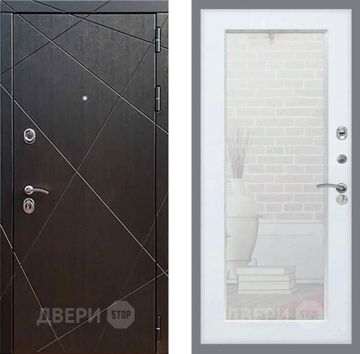 Входная металлическая Дверь Рекс (REX) 13 Венге Зеркало Пастораль Белый ясень в Красноармейске