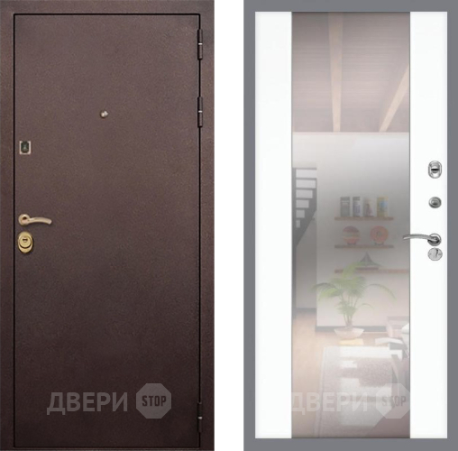 Дверь Рекс (REX) Лайт 3К СБ-16 Зеркало Силк Сноу в Красноармейске