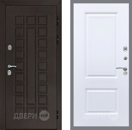 Входная металлическая Дверь Рекс (REX) Сенатор 3К Смальта Силк Сноу в Красноармейске