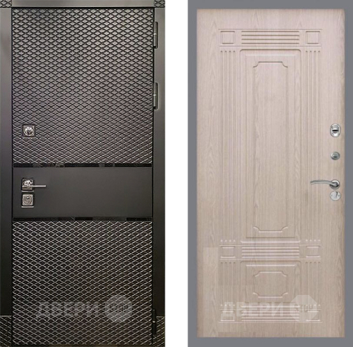 Входная металлическая Дверь Рекс (REX) 15 Черный Кварц FL-2 Беленый дуб в Красноармейске
