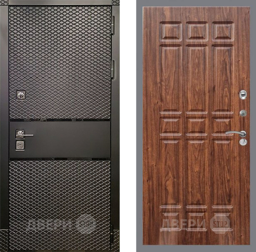 Входная металлическая Дверь Рекс (REX) 15 Черный Кварц FL-33 орех тисненый в Красноармейске