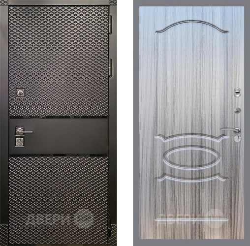 Входная металлическая Дверь Рекс (REX) 15 Черный Кварц FL-128 Сандал грей в Красноармейске