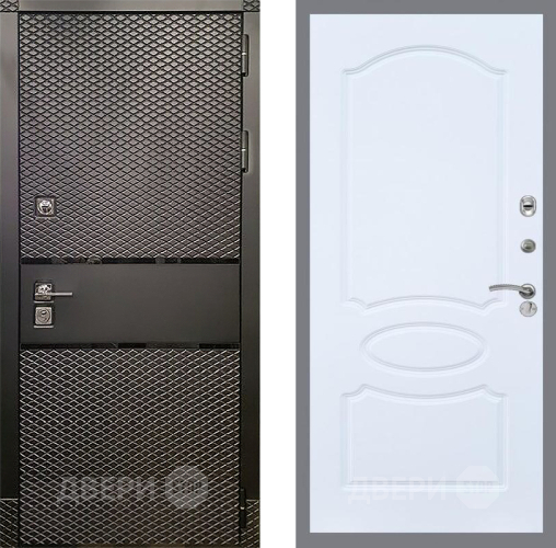 Входная металлическая Дверь Рекс (REX) 15 Черный Кварц FL-128 Силк Сноу в Красноармейске
