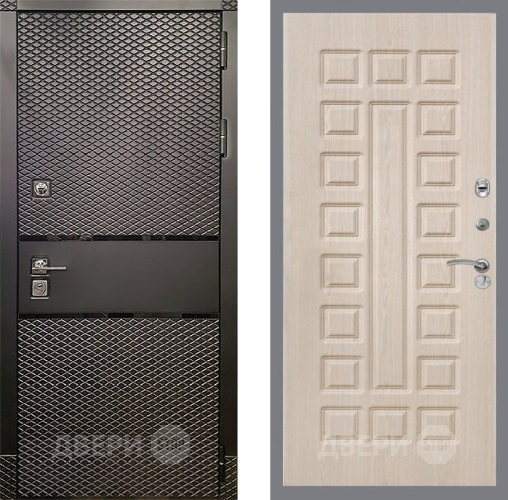 Входная металлическая Дверь Рекс (REX) 15 Черный Кварц FL-183 Беленый дуб в Красноармейске