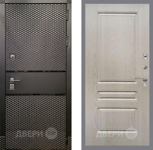 Входная металлическая Дверь Рекс (REX) 15 Черный Кварц FL-243 Беленый дуб в Красноармейске