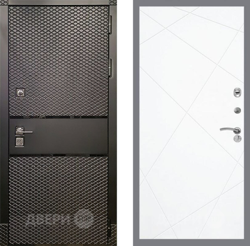 Входная металлическая Дверь Рекс (REX) 15 Черный Кварц FL-291 Силк Сноу в Красноармейске