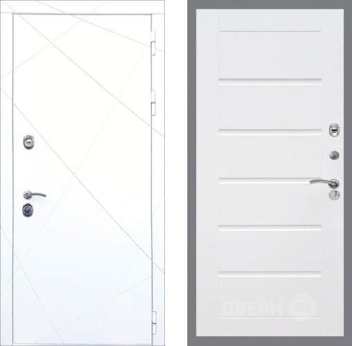 Входная металлическая Дверь Рекс (REX) 13 Силк Сноу Сити Белый ясень в Красноармейске