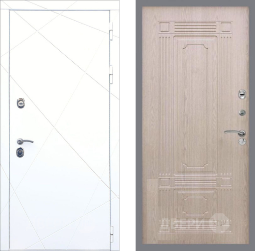 Входная металлическая Дверь Рекс (REX) 13 Силк Сноу FL-2 Беленый дуб в Красноармейске