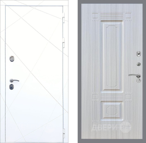 Входная металлическая Дверь Рекс (REX) 13 Силк Сноу FL-2 Сандал белый в Красноармейске