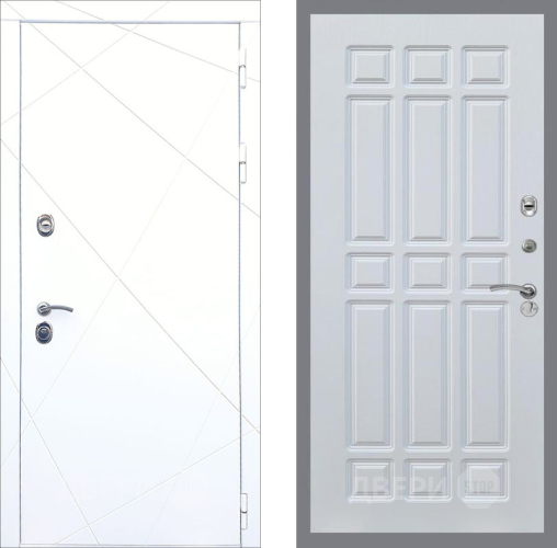 Входная металлическая Дверь Рекс (REX) 13 Силк Сноу FL-33 Белый ясень в Красноармейске
