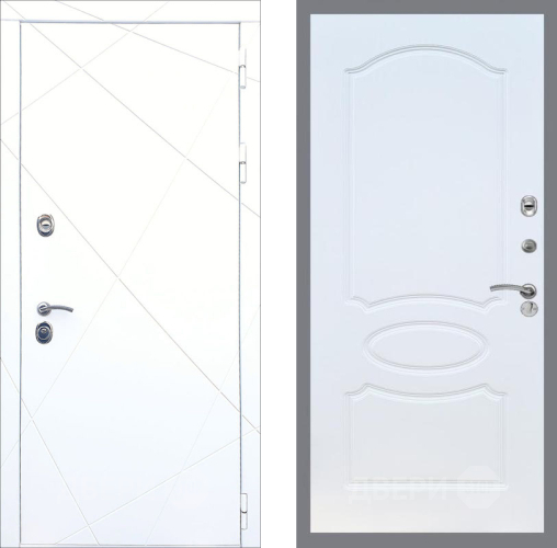 Входная металлическая Дверь Рекс (REX) 13 Силк Сноу FL-128 Белый ясень в Красноармейске