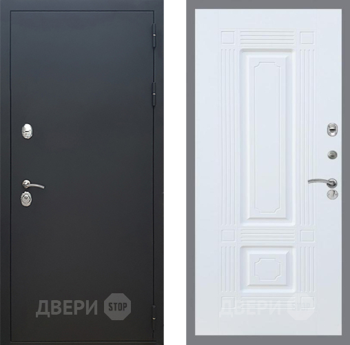 Входная металлическая Дверь Рекс (REX) 5 Черный Муар FL-2 Силк Сноу в Красноармейске