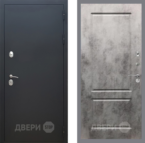 Входная металлическая Дверь Рекс (REX) 5 Черный Муар FL-117 Бетон темный в Красноармейске