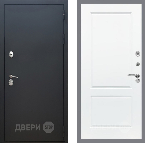 Входная металлическая Дверь Рекс (REX) 5 Черный Муар FL-117 Силк Сноу в Красноармейске