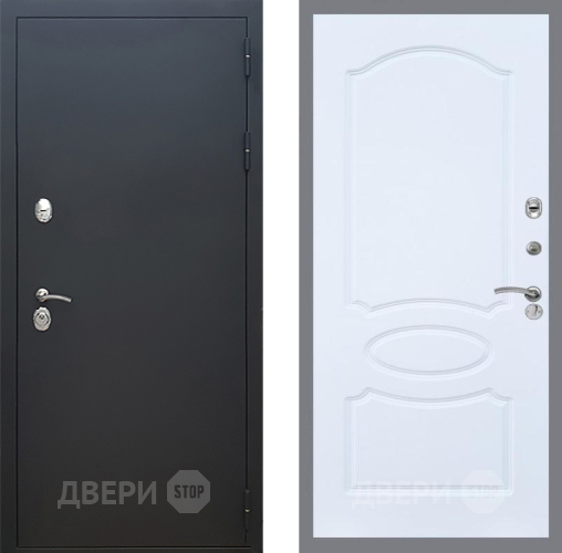 Входная металлическая Дверь Рекс (REX) 5 Черный Муар FL-128 Силк Сноу в Красноармейске