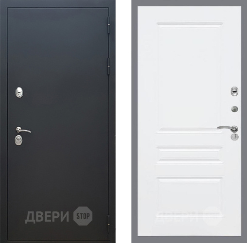 Входная металлическая Дверь Рекс (REX) 5 Черный Муар FL-243 Силк Сноу в Красноармейске