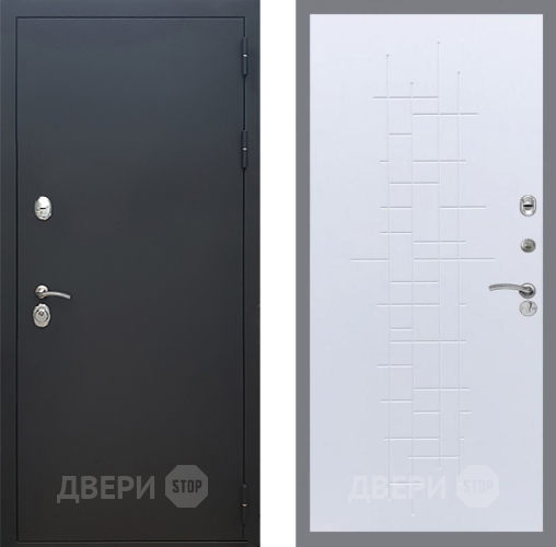 Входная металлическая Дверь Рекс (REX) 5 Черный Муар FL-289 Белый ясень в Красноармейске