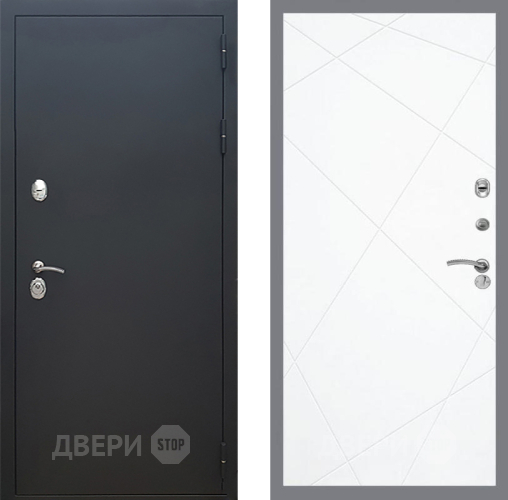 Входная металлическая Дверь Рекс (REX) 5 Черный Муар FL-291 Силк Сноу в Красноармейске
