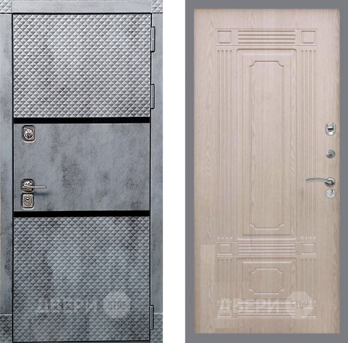 Входная металлическая Дверь Рекс (REX) 15 Бетон Темный FL-2 Беленый дуб в Красноармейске