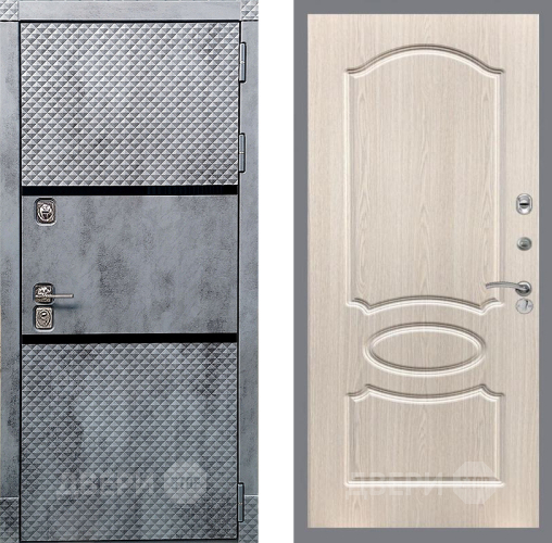 Входная металлическая Дверь Рекс (REX) 15 Бетон Темный FL-128 Беленый дуб в Красноармейске