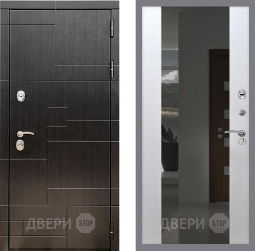 Входная металлическая Дверь Рекс (REX) 20 СБ-16 Зеркало Белый ясень в Красноармейске