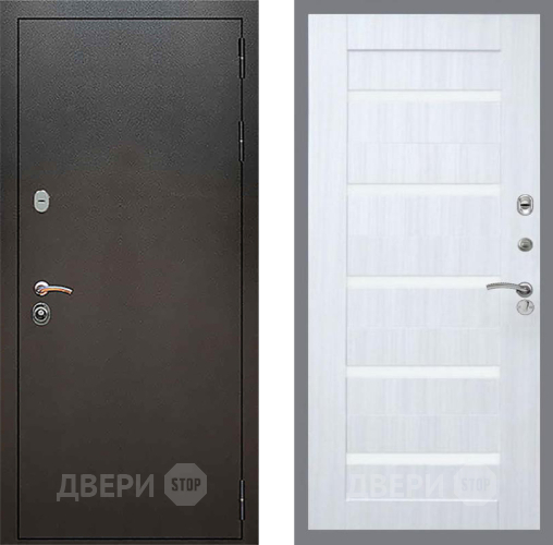 Дверь Рекс (REX) 5 Серебро Антик СБ-14 стекло белое Сандал белый в Красноармейске