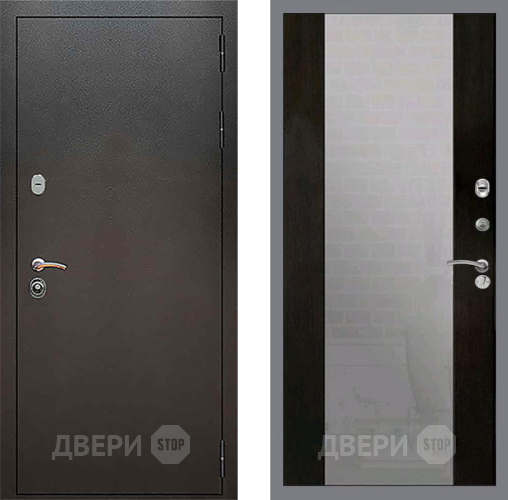 Входная металлическая Дверь Рекс (REX) 5 Серебро Антик СБ-16 Зеркало Венге в Красноармейске