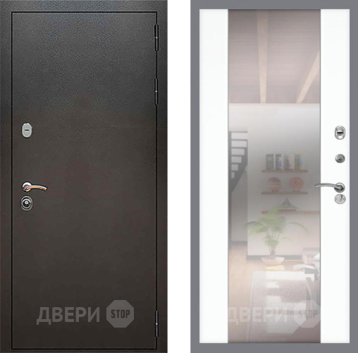 Дверь Рекс (REX) 5 Серебро Антик СБ-16 Зеркало Силк Сноу в Красноармейске