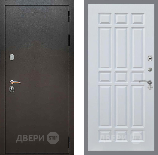 Входная металлическая Дверь Рекс (REX) 5 Серебро Антик FL-33 Белый ясень в Красноармейске
