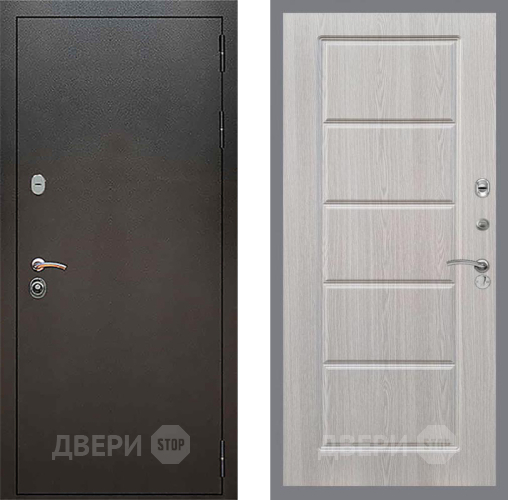 Входная металлическая Дверь Рекс (REX) 5 Серебро Антик FL-39 Беленый дуб в Красноармейске