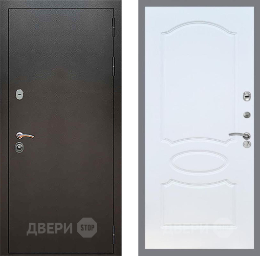 Входная металлическая Дверь Рекс (REX) 5 Серебро Антик FL-128 Белый ясень в Красноармейске