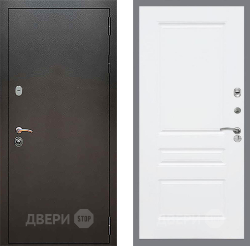 Входная металлическая Дверь Рекс (REX) 5 Серебро Антик FL-243 Силк Сноу в Красноармейске