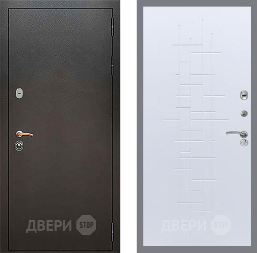 Входная металлическая Дверь Рекс (REX) 5 Серебро Антик FL-289 Белый ясень в Красноармейске