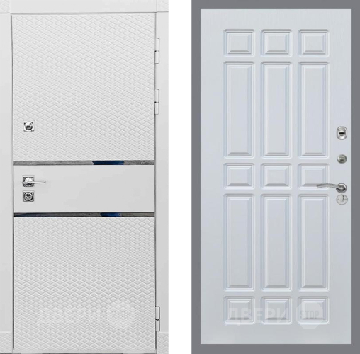 Входная металлическая Дверь Рекс (REX) 15 Силк Сноу FL-33 Белый ясень в Красноармейске