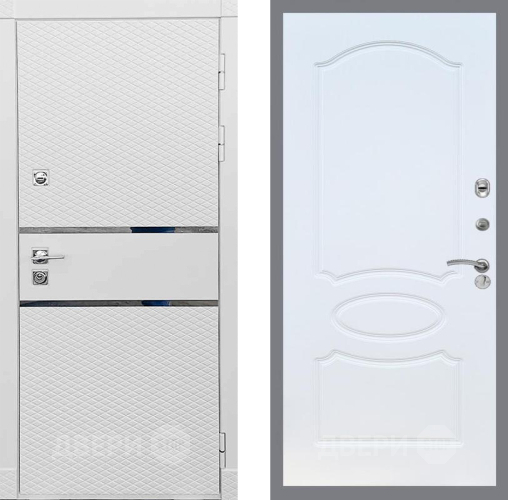 Входная металлическая Дверь Рекс (REX) 15 Силк Сноу FL-128 Белый ясень в Красноармейске