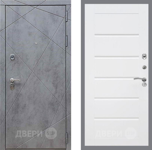 Входная металлическая Дверь Рекс (REX) 13 Бетон Темный Сити Белый ясень в Красноармейске