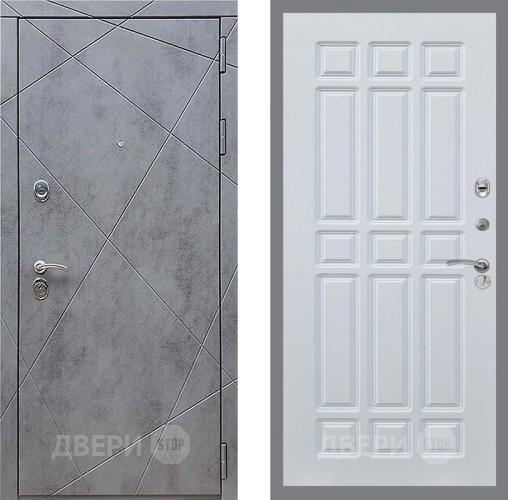 Входная металлическая Дверь Рекс (REX) 13 Бетон Темный FL-33 Белый ясень в Красноармейске