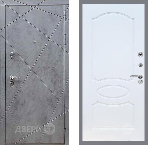 Входная металлическая Дверь Рекс (REX) 13 Бетон Темный FL-128 Белый ясень в Красноармейске