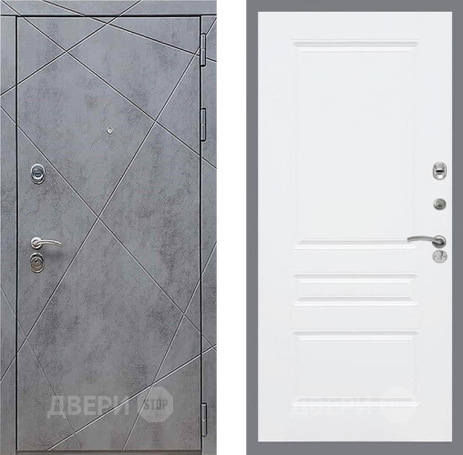 Входная металлическая Дверь Рекс (REX) 13 Бетон Темный FL-243 Силк Сноу в Красноармейске