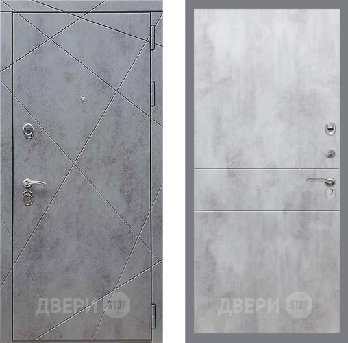 Входная металлическая Дверь Рекс (REX) 13 Бетон Темный FL-290 Бетон светлый в Красноармейске