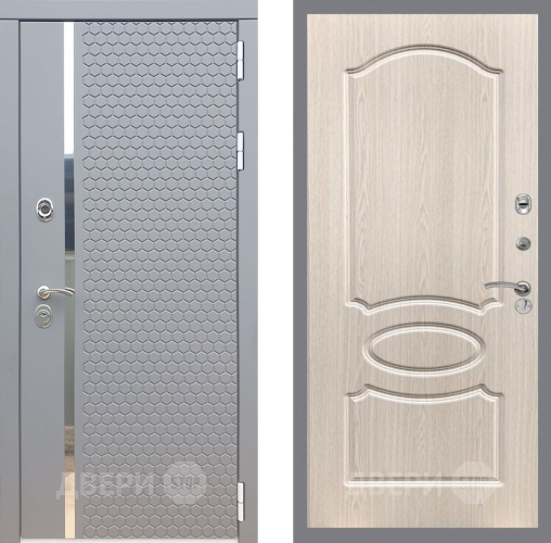 Входная металлическая Дверь Рекс (REX) 24 FL-128 Беленый дуб в Красноармейске