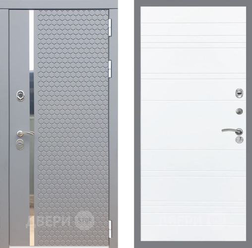 Входная металлическая Дверь Рекс (REX) 24 Line Силк Сноу в Красноармейске