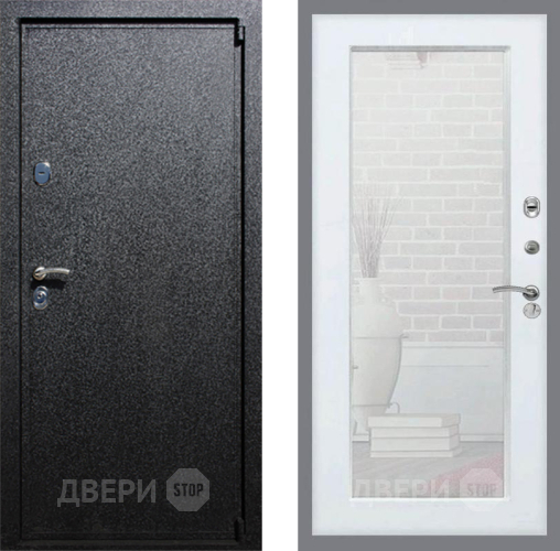 Входная металлическая Дверь Рекс (REX) 3 Зеркало Пастораль Белый ясень в Красноармейске