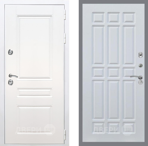 Входная металлическая Дверь Рекс (REX) Премиум-н Силк Сноу FL-33 Белый ясень в Красноармейске