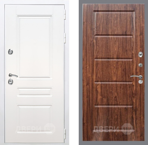 Входная металлическая Дверь Рекс (REX) Премиум-н Силк Сноу FL-39 орех тисненый в Красноармейске